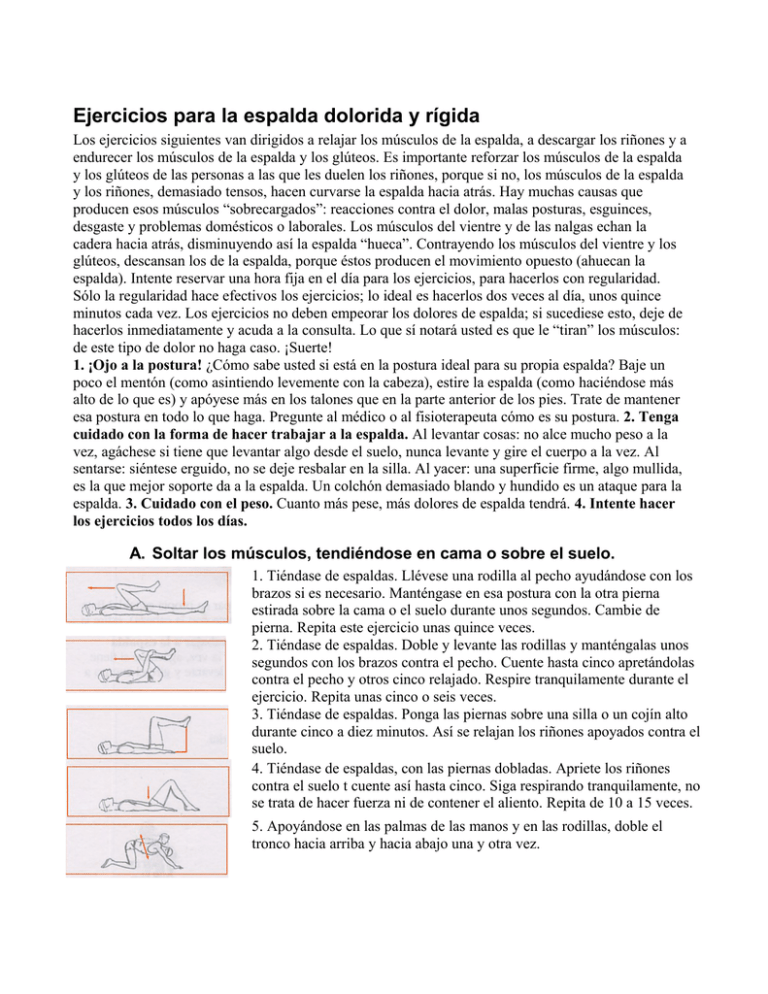 Ejercicios Para La Espalda Dolorida Y R Gida