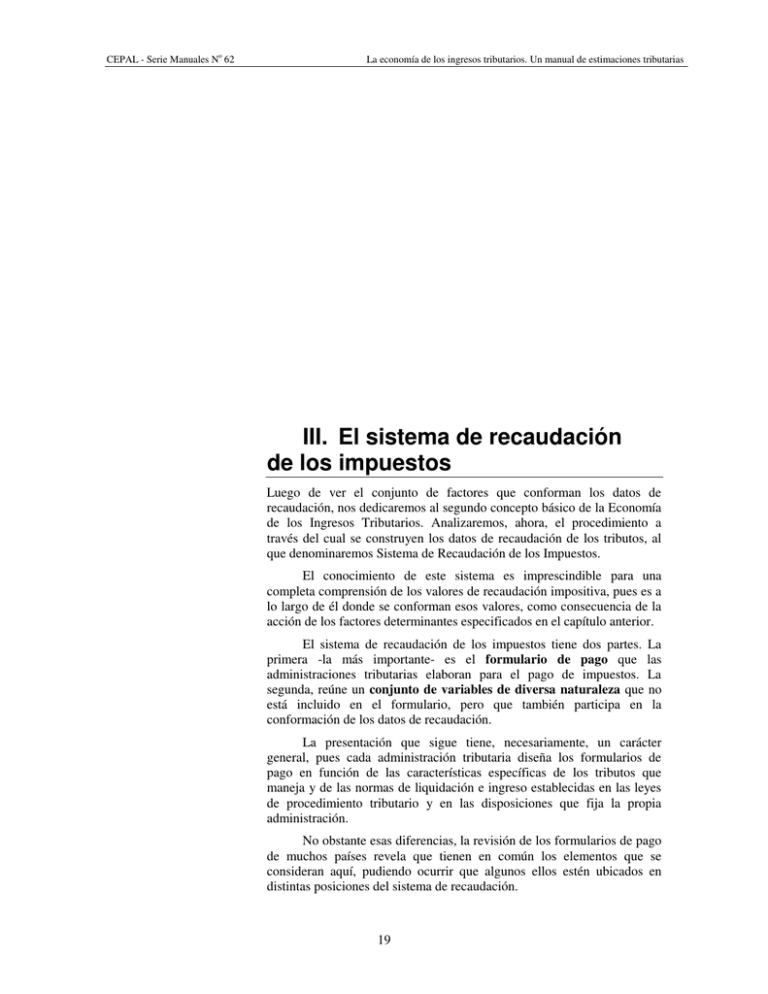 III. El Sistema De Recaudación De Los Impuestos