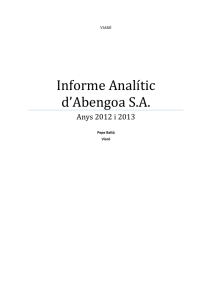 Informe Analític d`Abengoa SA