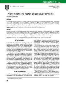 Manometría ano-rectal, perspectivas actuales