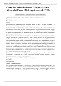 Carta de Carlos Ibáñez del Campo a Arturo Alessandri Palma (30