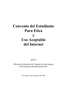 Convenio del Estudiante Para Etica y Uso Aceptable del Internet
