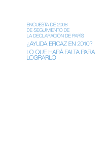 ¿AYUDA EFICAZ EN 2010? LO QUE HARá FALTA PARA LOGRARLO