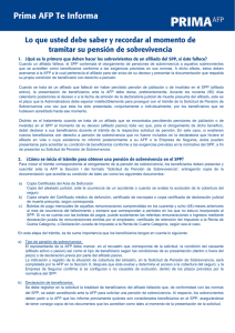 Cuando un afiliado fallece, el SPP contempla el otorgamiento de