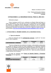 COTIZACIONES A LA SEGURIDAD SOCIAL PARA EL AÑO 2014