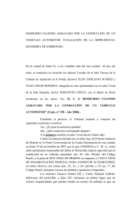 HOMICIDIO CULPOSO AGRAVADO POR LA CONDUCCIÓN DE