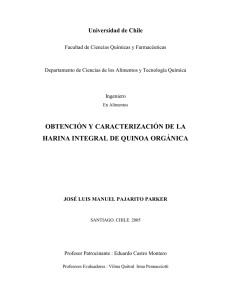 obtención y caracterización de la harina integral de quinoa orgánica