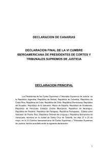 Declaración de Canarias - Cumbre Judicial Iberoamericana
