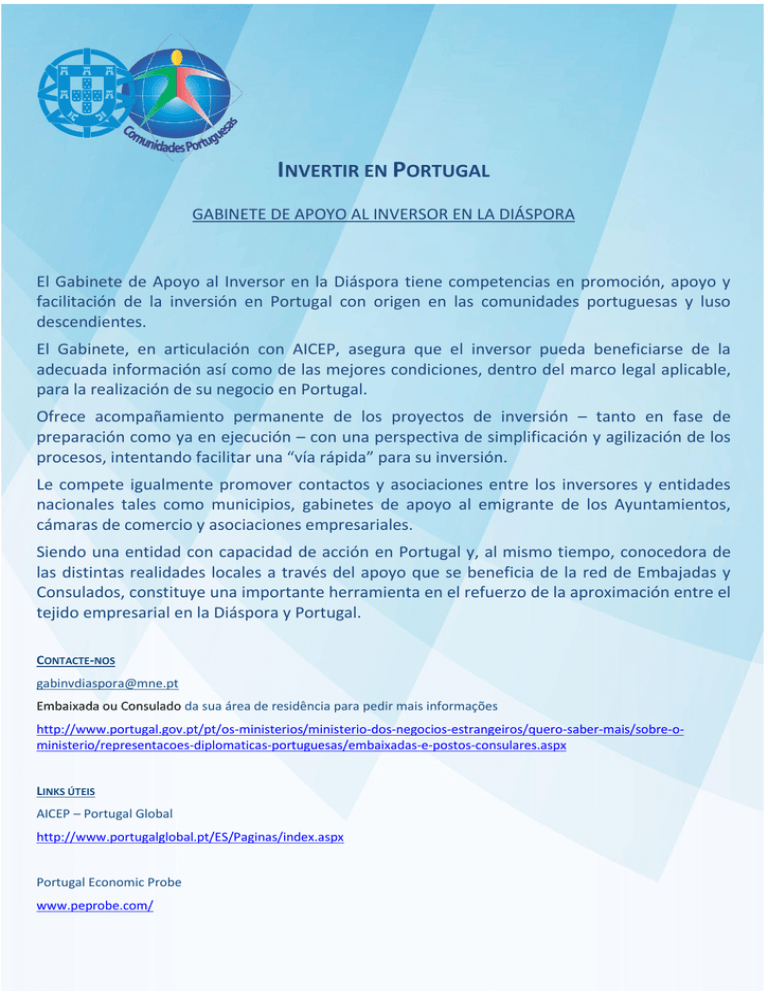 invertir en portugal Portal das Comunidades Portuguesas