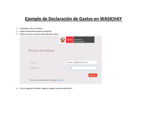 Ejemplo de Declaración de Gastos en WASICHAY