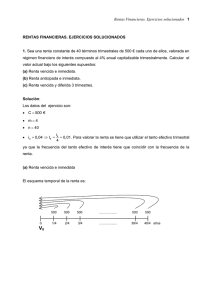 Rentas Financieras. Ejercicios solucionados 1 RENTAS