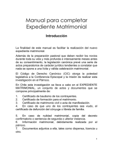 Manual para completar Expediente Matrimonial