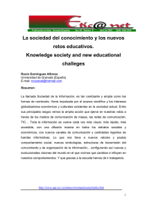 La sociedad del conocimiento y los nuevos retos educativos