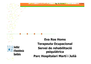 Eva Ros Homs Terapeuta Ocupacional Servei de rehabilitació
