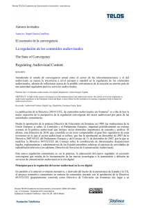 La regulación de los contenidos audiovisuales Regulating