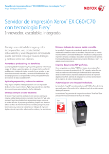 Servidor de impresión Xerox® EX C60/C70, con tecnología de Fiery