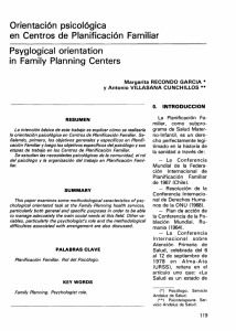 Orientación psicológica en Centros de Planificación Familiar en