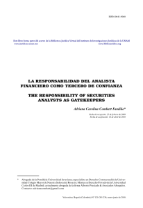 La responsabilidad del analista financiero como tercero de