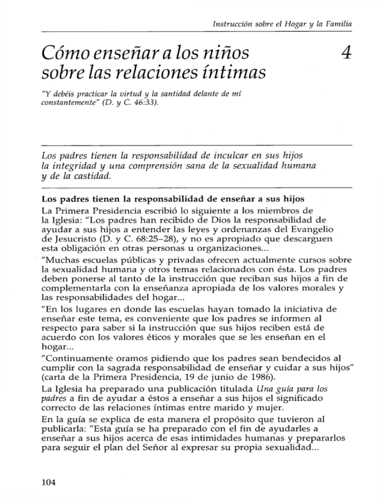 C Mo Ense Ar A Los Ni Os Sobre Las Relaciones Ntimas