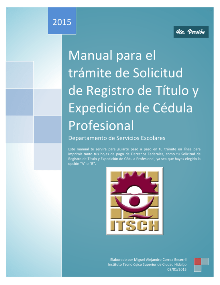 Manual Para El Trámite De Solicitud De Registro De Título Y