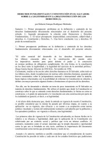 Derechos Fundamentales y Constitucion en El Salvador - e