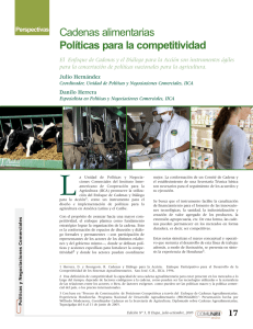Cadenas alimentarias Políticas para la competitividad