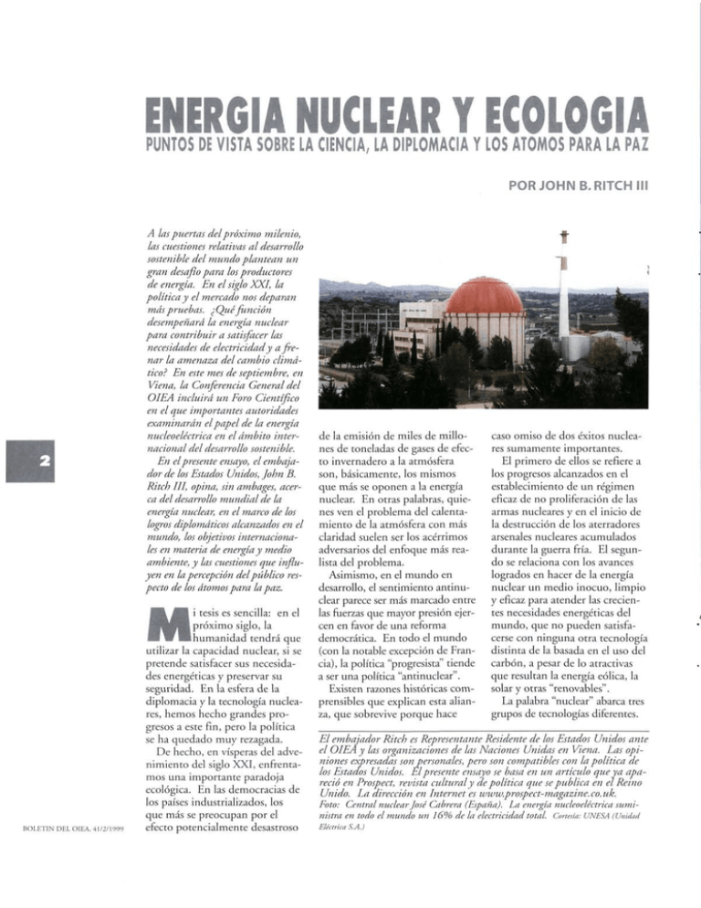 ENERGÍA NUCLEAR Y ECOLOGÍA