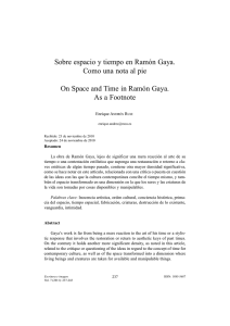 Sobre espacio y tiempo en Ramón Gaya. Como una nota al pie