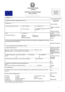 Formulario de Solicitud de visa