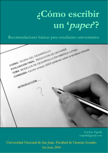 ¿Cómo escribir un `paper`?