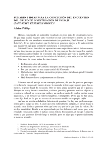 Sumario e ideas para la conclusión del Encuentro del Grupo de