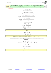 005 Calcular la función derivada de la función y = - 3x2 - 1