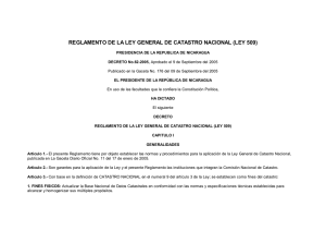 Reglamento Ley Catastro Nacional Nicaragua (Ley 509)
