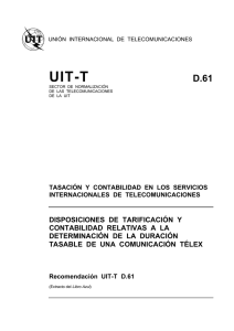 UIT-T Rec. D.61 (11/88) Disposiciones de tarificación y