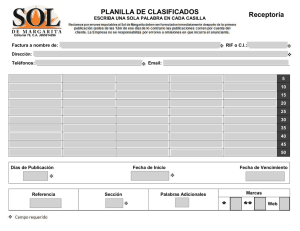 Receptoría PLANILLA DE CLASIFICADOS