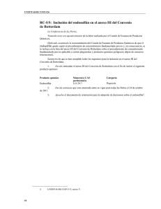 RC-5/5: Inclusión del endosulfán en el anexo III del Convenio de