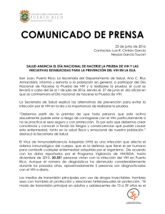 COMUNICADO DE PRENSA - Departamento de Salud de Puerto Rico