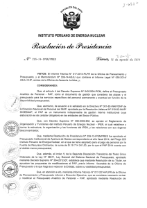 R.P. 205-14-IPEN/PRES - Instituto Peruano de Energía Nuclear