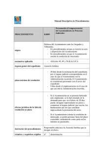 (Comparecencia) del Ayuntamiento en Procesos Judiciales