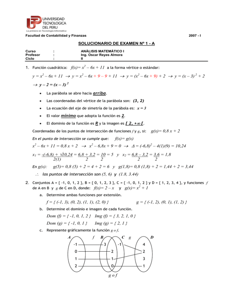 Examen N 1 Curso De Matem tica