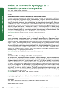Bioética de intervención y pedagogía de la - Revista Bioética