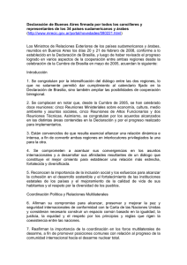 Declaración de Buenos Aires firmada por todos los cancilleres y