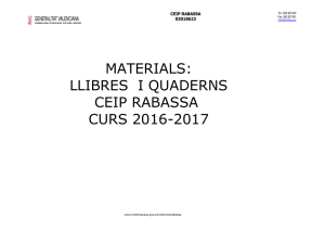 materials: llibres i quaderns ceip rabassa curs 2016