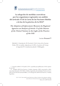 La adopción de medidas coercitivas por los organismos regionales