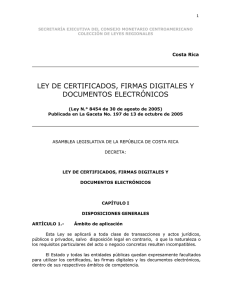 Ley de certificados, firmas digitales y documentos electrónicos: Ley