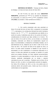sentencia de remate - Poder Judicial del Estado de Hidalgo
