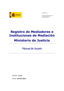 Registro de Mediadores e Instituciones de Mediación Ministerio de