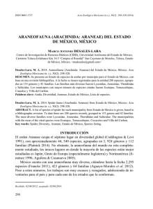 araneofauna (arachnida: araneae) del estado de méxico, méxico