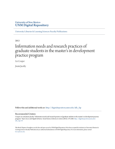 Information needs and research practices of graduate students in