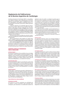 Reglamento de Publicaciones de la Revista Argentina de Cardiología